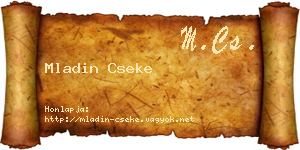 Mladin Cseke névjegykártya